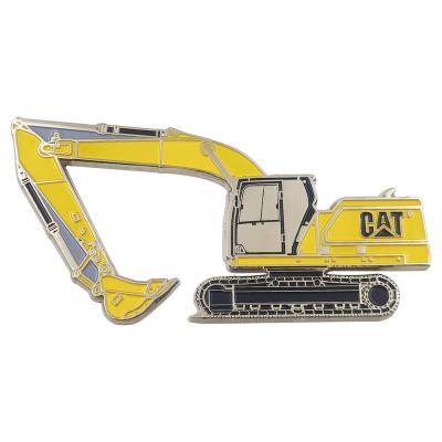 China High Quality Excavator Shape Fridge Magnet For Souvenir Print Soft Enamel Magnetic Irregular Style For CAT Digger for sale