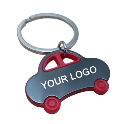 China AUTO Advertising Mini Colores Car Keychain Plastic Plastic ABS+Stainless Steel Logo PVC Ring Soft Bag Custom Chain Printing Designs for sale