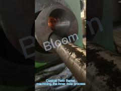 Bimetallic / Nitrided Conical Twin Screw Barrel For Extruder