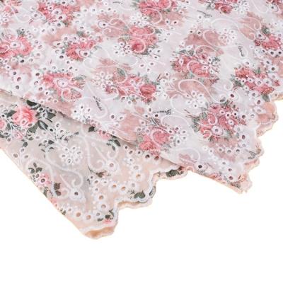 China Factory Direct Selling Breathable Home Textile Fabric Soft Polyester Embroidery Printed Fabric for sale