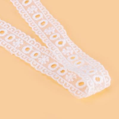 China Anti-Static Cotton Mesh Lace Fabric Embroidery Lace Tied Trim For Dress Decoration for sale