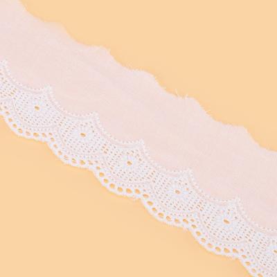 China Other Underwear Lace Trim Embroidery Soft And Comfortable Wave 100% Pure Cotton For Window Curtains for sale