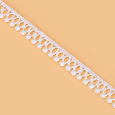 China Water Soluble Hollowed Out Design Polyester Lace Trim 1cm 2cm Customized White Color Polyester Lace Trim 3cm for sale