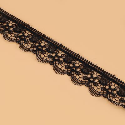 China Water Soluble Custom Style Garment Accessories Lace Trim Border Wedding Dress Polyester Lace Trim for sale