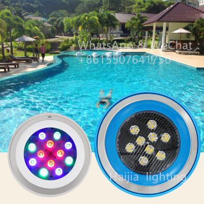 China LANDSCAPE D245mm Multiple Waterproof Driver Full Color Circular Plastic 9W Resin Filled Led Swimming Pool Decoration Lighting for sale