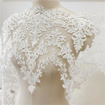 China DELACE handmade simple elegant floral embroidery eyelash lace trim boards weddingdress exquisite ornament for sale