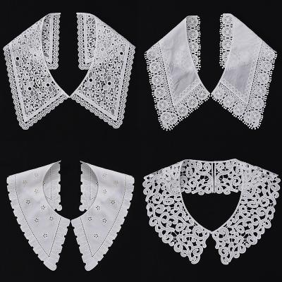 China Handmade Multi-Choice Detachable Embroidery Ivory Lace Bohemian Style Water Soluble African Collars For Dress for sale