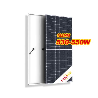 China Nuuko Power Solar Panel Half Cells 550w 560w 570w Roof Solar Panel Monocrystalline Solar Panel 182mmx182mm for sale