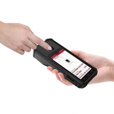 China Handheld Terminal 4G Fingerprint Barcode Biometric Scanner Handheld POS Terminal for sale