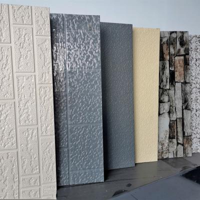 China Modern PU Sandwich Exterior Wall Panels For House Exterior Wall Panel Heat Insulation Precast Metal Decorative Panel for sale