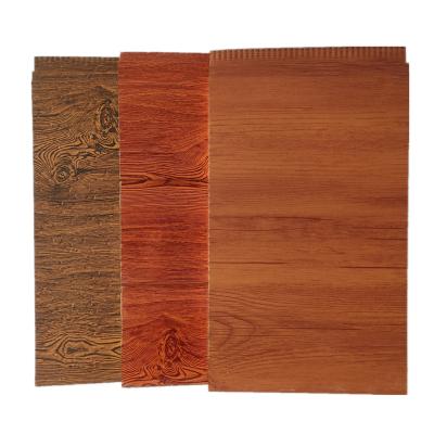 China Modern Decorative PU Sandwich Wall Panel Wood Grain Exterior Wall Panel 3d Wall Panel 16mm for sale