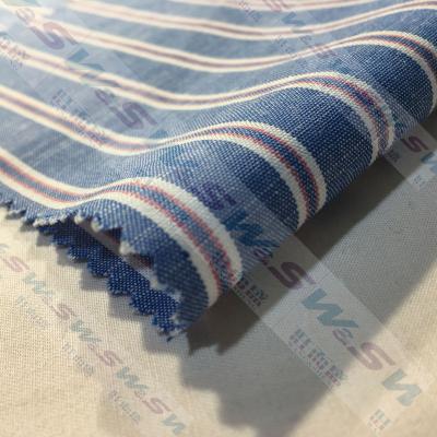 China Hot Sale 32TC*32Slub TC Organic Rope Yarn (Casual) Dyed Fabric For Shirts 21-60 for sale