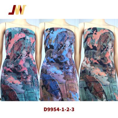 China Plain 30S Rayon Viscose Digital Discharge Printed Ready Made Challis Fabric Goods D9954 for sale