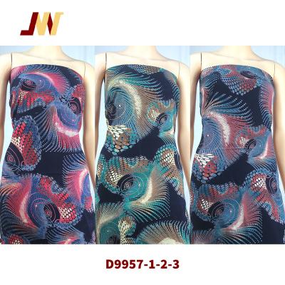 China Plain 30S Rayon Viscose Digital Discharge Printed Ready Made Challis Fabric Goods D9957 for sale