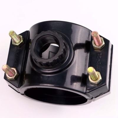 China 2020 Eco Friendly Performance Black Plastic Pipe Clamp Connection Fittings Saddle for sale