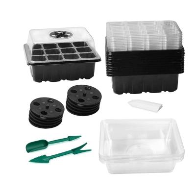 China Corrosion Resistance 12 Cell Good Quality Mini Plant Seedling Growing Tray With Stomata Heat Insulation Cover Seed Greenhouse for sale