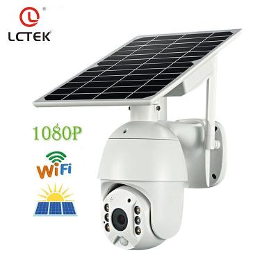 China NIGHT VISION LCTEK 1080P WIFI Solar Battery Cloud PTZ Camera PIR Motion Detection P2P Outdoor Waterproof CCTV CAMERA for sale