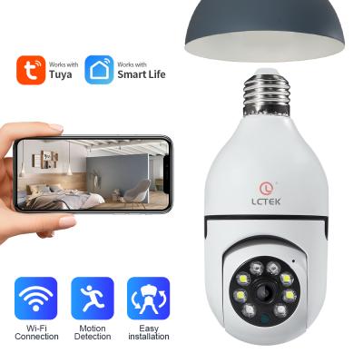 China Human Motion Tracking LCLCTEK Wifi Bulb PTZ Camera IP 1080P Tuya Model E27 Smart Plug Home CCTV Indoor Wireless Security Camera for sale