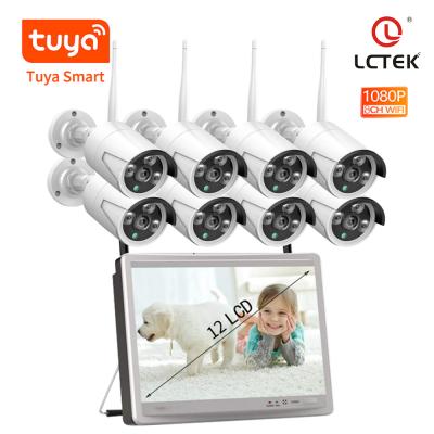 China NIGHT VISION LCLCTEK Tuya Smart 8CH 1080P Wireless NVR Kit 12