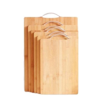 China Viable Ready To Ship Hot Amazon Size 4pcs Chopping Board Wood Chopping Metal Handle Bamboo Wholesale for sale