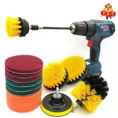 China 13 Pieces Nylon/PP Drill Brush Power Attachment Set All Purpose Scrub Brush With Extend Long Attachment for sale