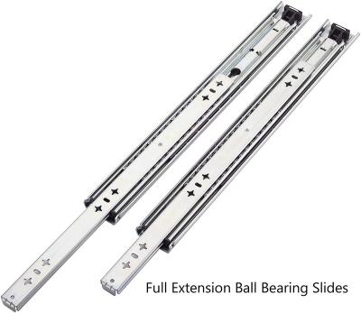 China SNEIDA 53mm Full Extension Width Industrial Fold 3 Heavy Duty Cold Rolled Steel Drawer Slide Rail 500 Pound Ball Bearing for sale