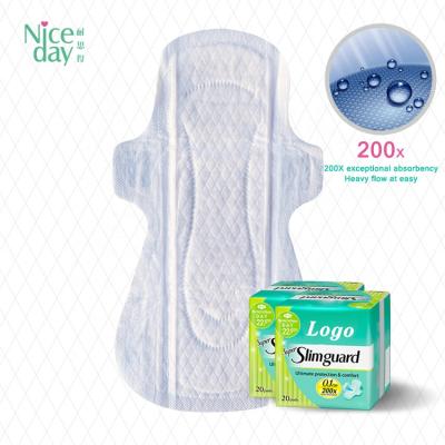 China No-leak 200x Breathable Dry Max Absorbency Cotton Sanitary Napkin Comfortable And Thin Sanitary Pad Sanitariums / napkin for sale