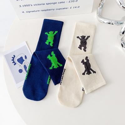 China Sporty Bear Fashion Socks Women Man Crew Cotton Socks Street Fashion Styles for sale