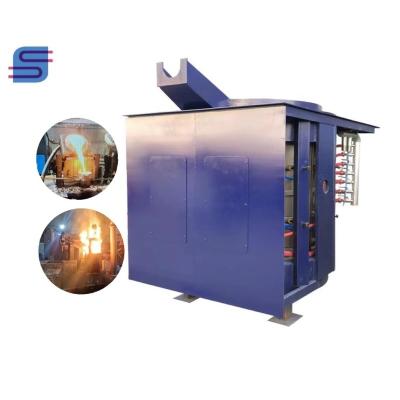 China Energy-saving 750kg medium frequency power induction Steel shell smelting furnace body price for sale