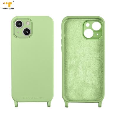 China Shockproof Slim Solid Back Cover Anti-drop Accurate Camera Micro Silicone Fiber For iPhone 7Plus-13 pro Max Crossbody Cases for sale