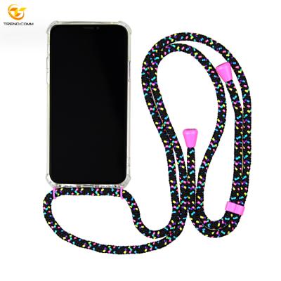 China Offer OEM/ODM 2 in 1 TPU+Acrylic Shockproof Case Adjustable PPM Neck Strap Mobile Phone Accessory For iPhone for sale