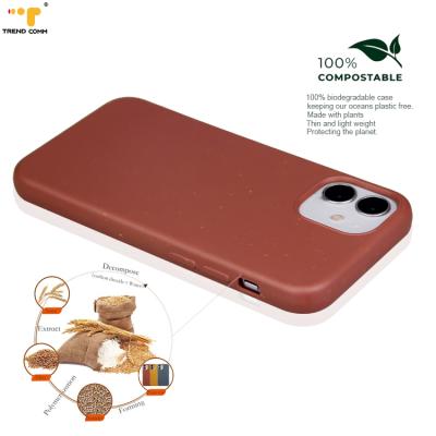 China 100% Biodegradable Custom Laser Engraving Phone Case Biodegradable Logo Compostable Mobile Cover 100% For iPhone 12/13 for sale