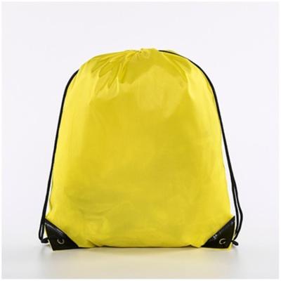 China Custom Polyester Logo Yellow Polyester Packaging Drawstring Bag For Promotional for sale