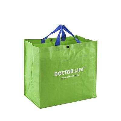 China Custom Promotional Foldable Non Woven PP Woven Laminated Tote Shopping Bags Handled for sale