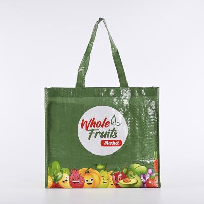 China Wholesale High Quality Green Printing Nonwoven PP Woven Handled Polypropylene Bags for sale