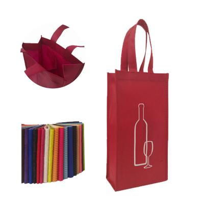 China Custom Eco Friendly Reusable Nonwoven Wine Bottle Handled Tote Bags With Handle for sale