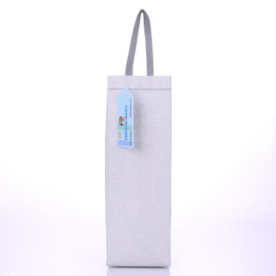 China China Wholesale Non Woven Foldable Tote Bags Handled Gold Silver For Wine Bottle for sale