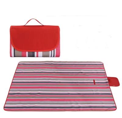 China Beaches 600D Oxford PVC Striped Waterproof Floor Sleeping Picnic Camping Foldable Mat For Outdoor for sale