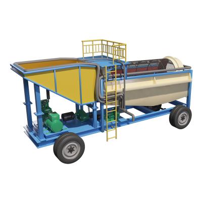 China Building Material Shops Sand and Gravel Screening Machine Manufacture Mobile Trommel Screen Separator for sale