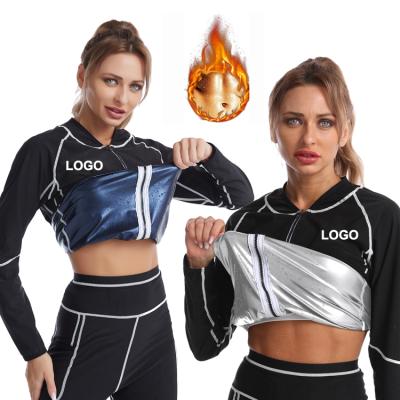 China Fashional New Fashional Winter Weight Loss Fitness Hot Women's New Sauna Sweat Jacket Gym Training Zipper Bodybuilding Coat Sauna Suits for sale