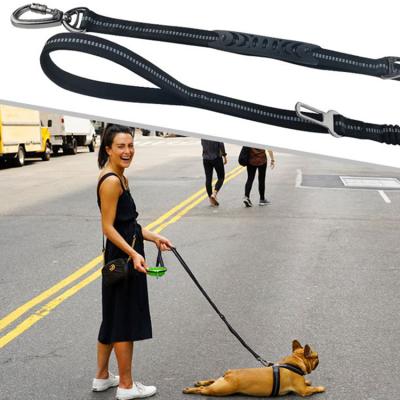 China Reflective Adjustable Stretch Rope Multi-Function Carrying Running Walking Increasing Jogging Pet Hands Dog Leash Safty Free Car Seat Belt for sale