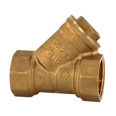 China General Female Thread 3 Way Valve Brass Threaded Y Type Strainer Check Filter Ball Valve for sale