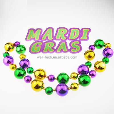 China Festival Party Beads Metallic Ball Beads Hand-Stringed Mardi Gras Beads for sale