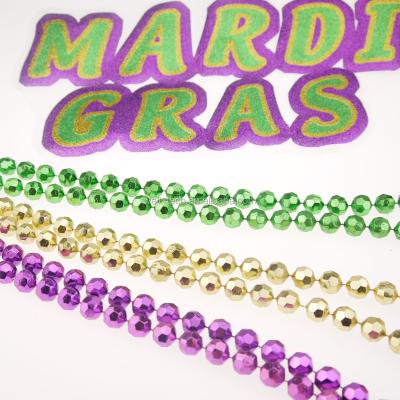 China Festival Party Beads Crafts Mardi Gras Word Beads Metallic Faceted Beads for sale