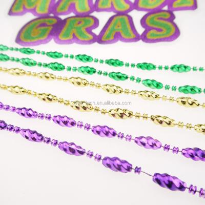 China Festival Party Beads Craft Metallic Spray Twist Beads Word Mardi Gras Beads for sale