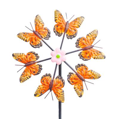 China Metal Butterfly Wind Spinner Stake, Outdoor Metal Windmill, Kinetic Windmills Catchers for Garden Decorations. for sale