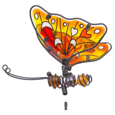 China Decorative Butterfly Metal Garden Stakes Art Butterfly Yard Stake Ornaments Metal Garden Stakes RQT23007 for sale