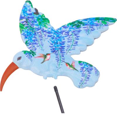 China Hummingbird Stakes Yard Decorations Blue Outdoor Garden Decor 31inch Realistic Spring Floating Waterproof And Rustproof for sale