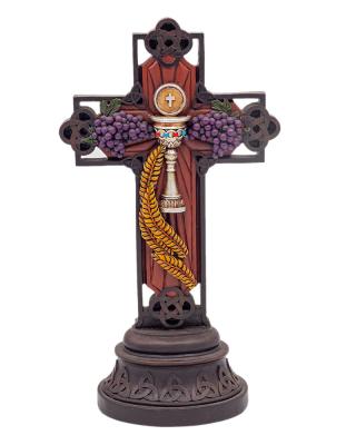 China Europe Wood Like Wall Hanging Jesus Crucifix Resin Cross Cross for sale