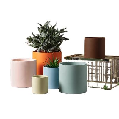 China Hot Modern Custom Cheap Outdoor Decorative Indoor Garden Planter Flower Plant Nordic Round Ceramic Pot For Home Decor for sale